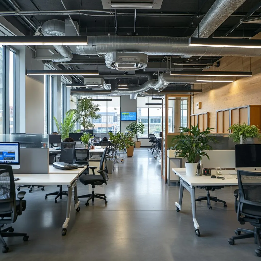 Oficina moderna y luminosa de Gmtech Inc.