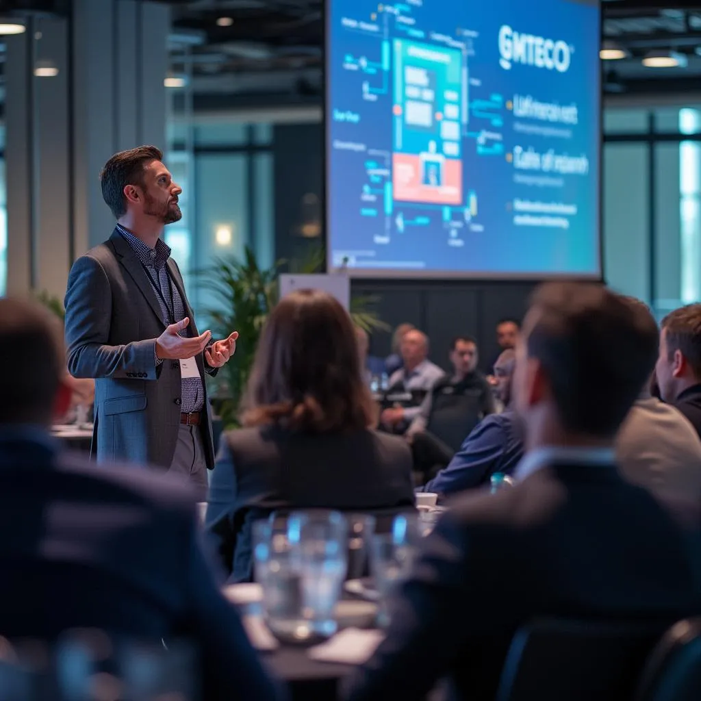 Presentación de Gmtech en una conferencia tecnológica