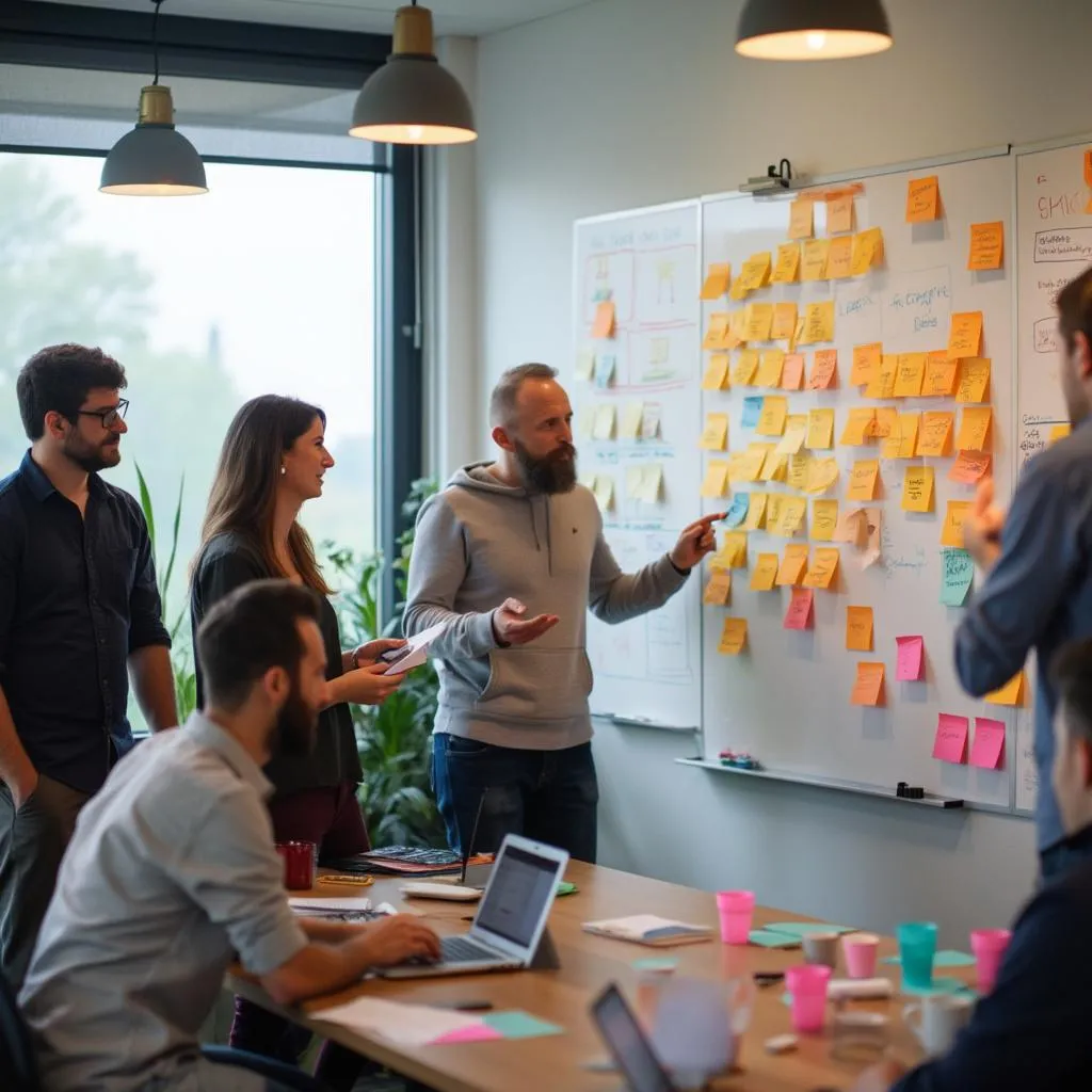 Sesión de brainstorming del equipo de Gmtech